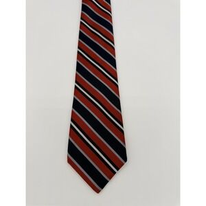 JCPenney Men's Shop Red Navy Striped Tie 58" x 3" Classic
